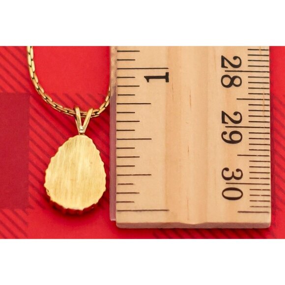 Vintage Teardrop Ruby Gemstone Pendant Necklace by Avon 18 3/4 Inches - O24 - Picture 3 of 3